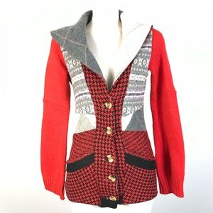 Preloved sweater cardigan patchwork art to wear